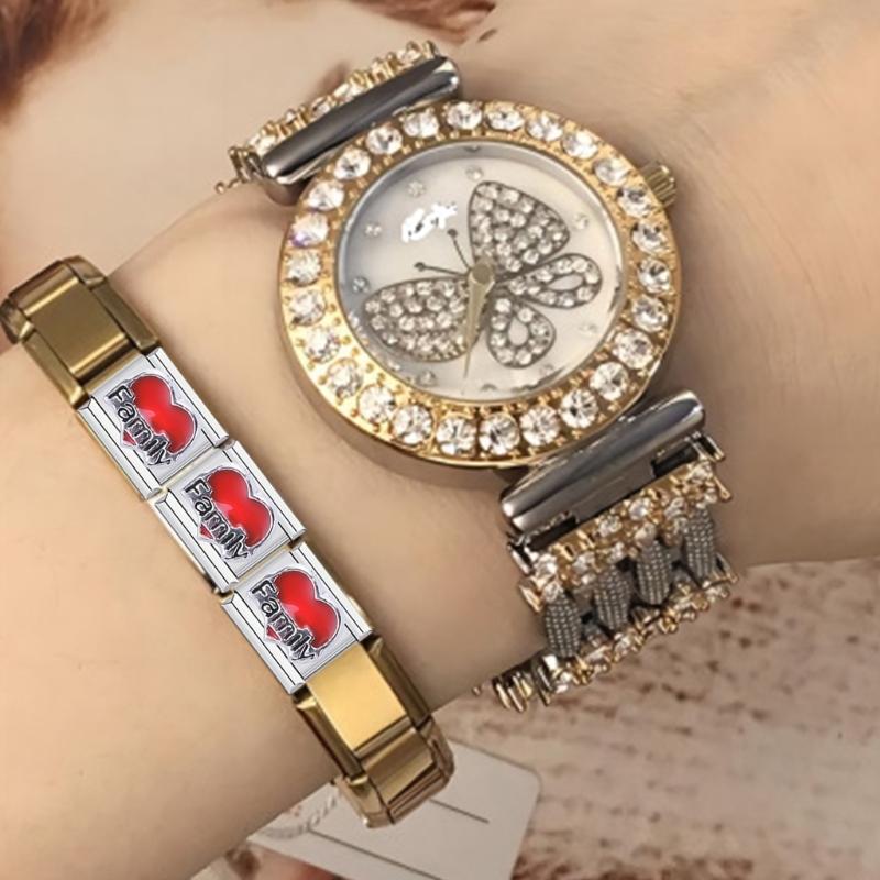 Stylish Heart Letter Bracelet Modular Elements In Stainless Steel Designed For Fashion Enthusiasts And DIY Lovers