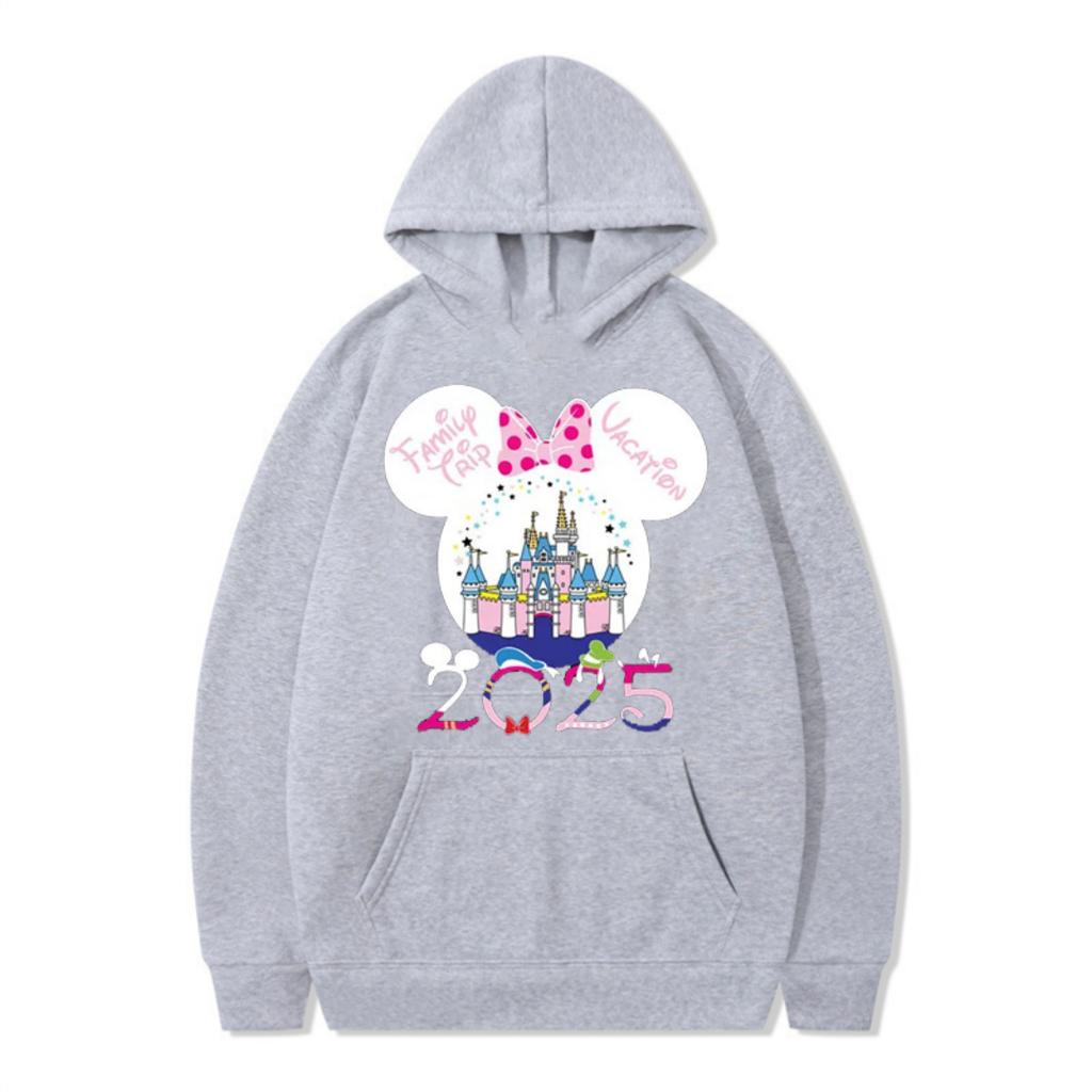 2025 New Cotton Disney Print Hoodies for Women Relaxed Fit Pullover Hooded Sweatshirt Autumn Fashion
