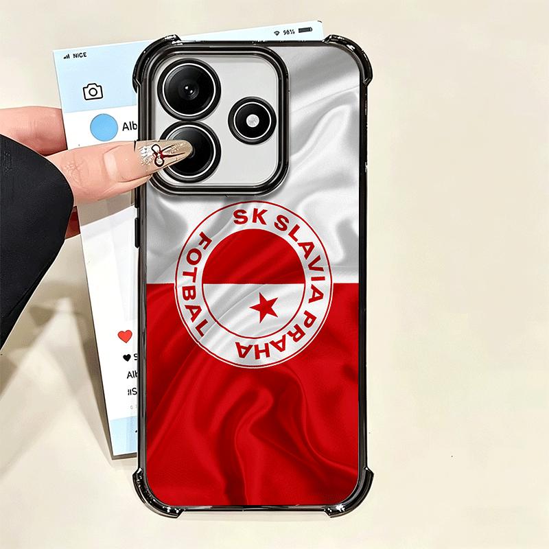 Sk Slavia Praha Czech Republic Soft Phone Case For Xiaomi Poco X7 X8 Pro Max X6 X5 X3 F8 Ultra F7 M8 M7 M5S Redmi 15C 15A 15 14C