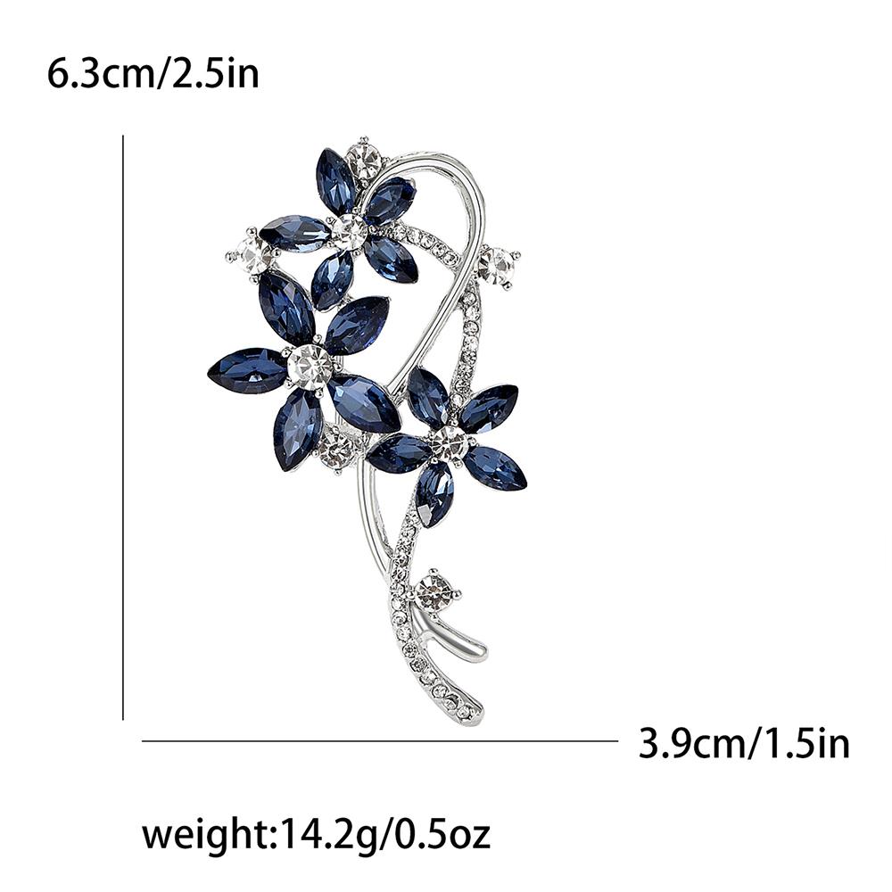 Womens Crystal Flower Brooch Pin Vintage Rhinestone Brooches Wedding Lapel Gifts
