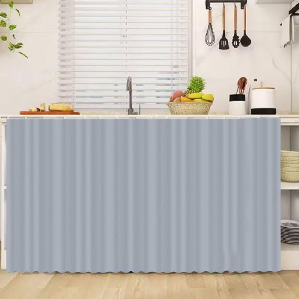 Dustproof Cloth Kitchen Cabinet Curtain Self-Adhesive Bookcases Curtains Cupboard Curtain  Kitchen