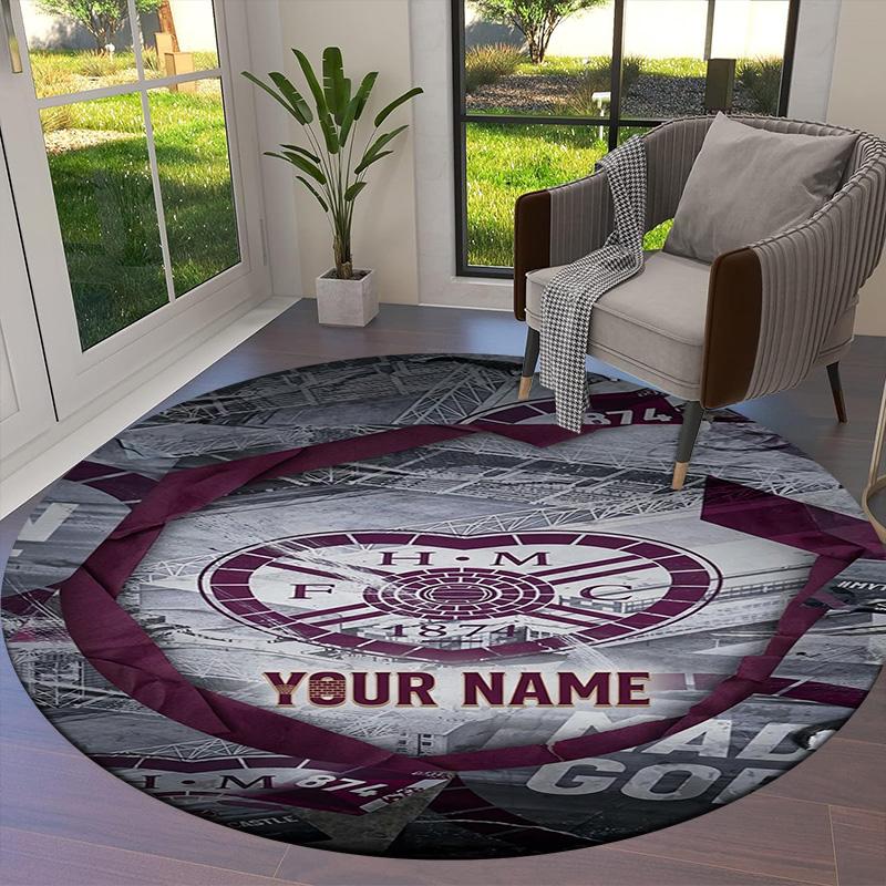 Heart Hmfc Custom Name Round Area Rug Carpet Rug For Living Room Bedroom Sofa Playroom Decor Nonslip Floor Mat