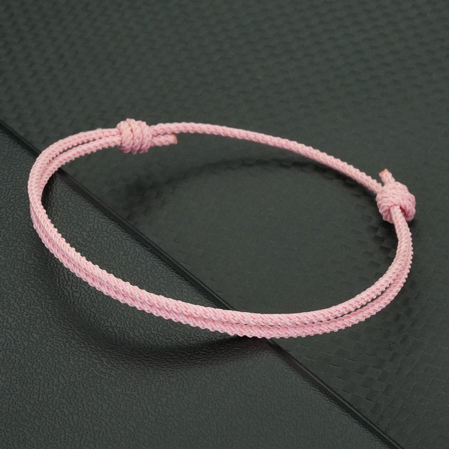 

Simple Style Handmade Thin String Bracelet Men Women 11 Colors Adjustable Valentine Day Braclet Leisure Versatile Accessories розовый