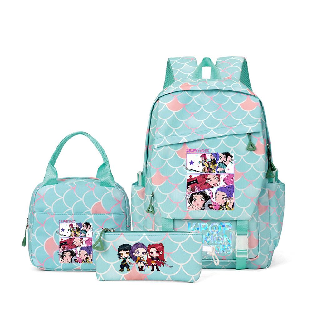 School Season Three-Piece Backpack Wind Academy Style High School Students Schoolbag Lightweight Backpack