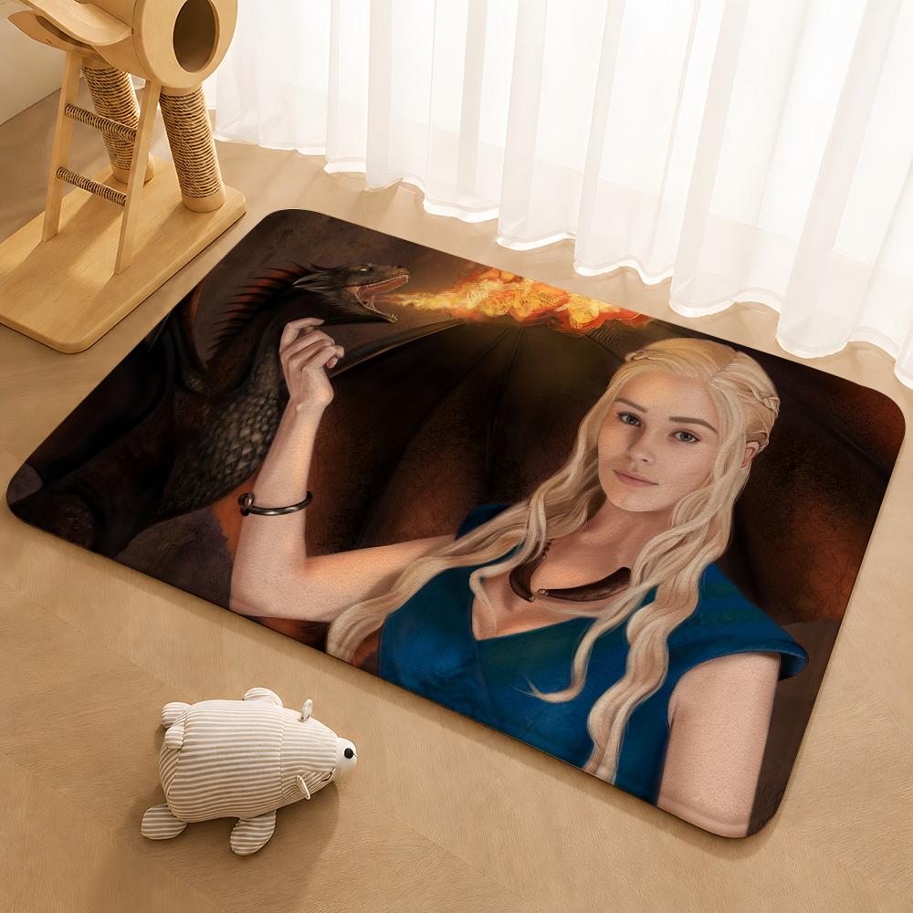 Popular TV series G-Game of T-Thrones Floor Mat Floor Mat Soft Flannel Non-Slip Door Rug for Living Room