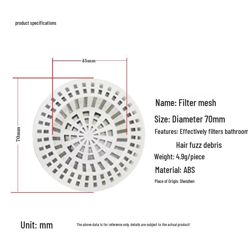 Bathroom Hair Catcher and Anti-Clog Drain Strainer for Bathtub, Sink, and Floor.