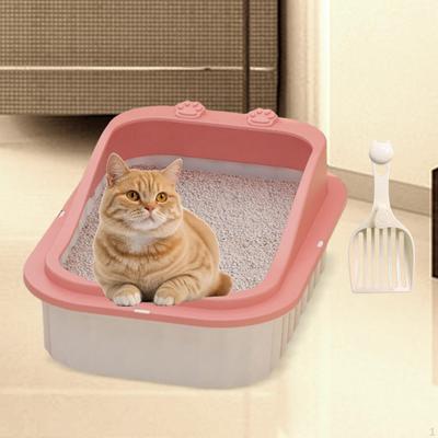 Cat Litter Box, Kitten Easy To Clean Sandbox, Open Top Box for
