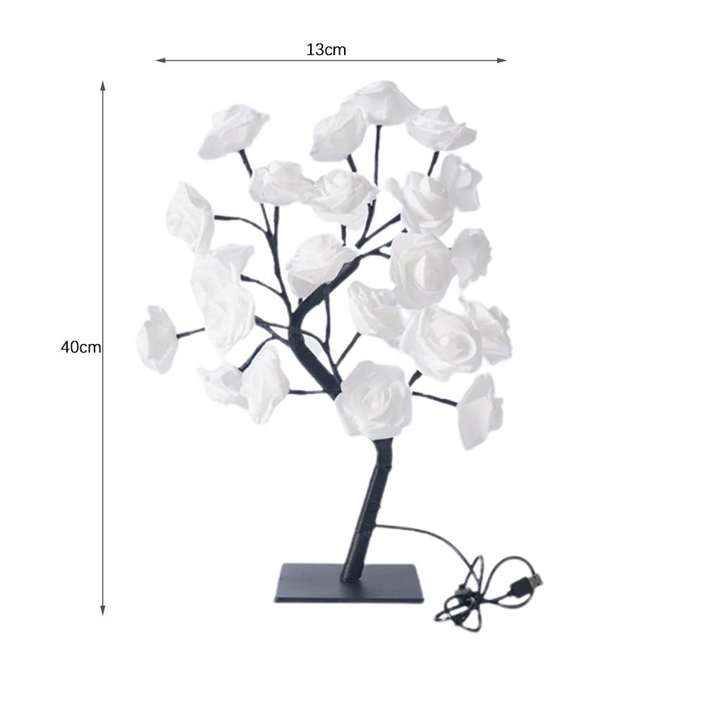 

Светодиодный ночник в виде цветка розы 5 В, работающий от USB, прикроватный светильник в виде дерева, декоративный настольный светильник для спальни, украшения дома белый