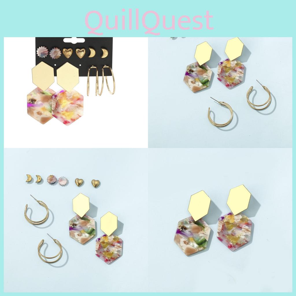 Elegant Plated Alloy U-shaped Earrings Unique Multicolor Design