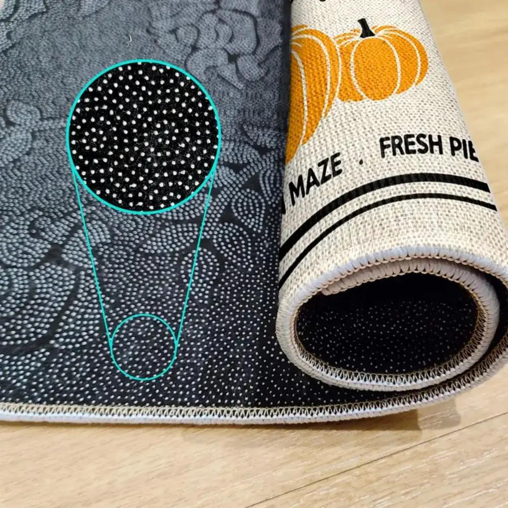 Herbst/Winter Thanksgiving Fußmatte, Eingangs-Willkommensmatte, Kürbis-Dekorativer Teppich, Fleckenabweisend und Langlebige Heimdekoration