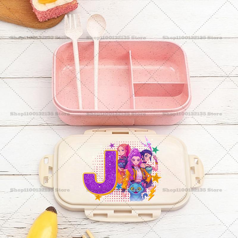 Kpop Loveci Démonů Chlapec Dívka Krabička na oběd Anime Přenosné Bento Boxy Student Hermetická Nádoba na potraviny Jednovrstvá Kapacita Dětský Dárek