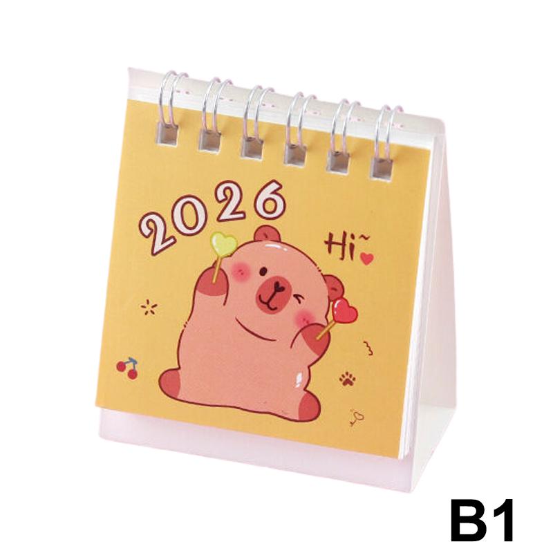 2026 Mini-Kalender Kreative Tisch-Tragbare Reisekalender Mit Schmetterlings-Capybara-Designs Monats- & Wochenplaner-Kalender