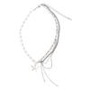 Super Divine Zircon Butterfly Patched Pearl Necklace - Sophisticated, Unconventional, Simple Long Tassel Chain Collar Necklace