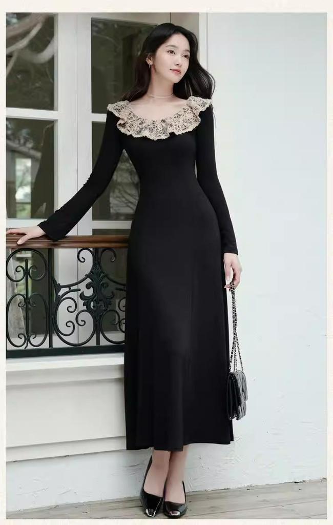Elegant French Hepburn Black Dress for Women - Spring/Autumn 2026 Fashion