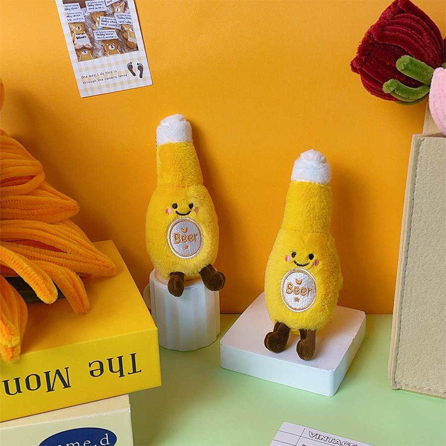 Beer Bottle Plush Doll Keychain Soft Toy For Kids And Adults Gift