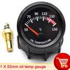 Universal 52mm 2" Oil Temp Temperature Gauge 50~150℃ Digital Pointer W/Sensor 1/8 NPT Car Meter Oil Pressure Gauge Bar Sensor