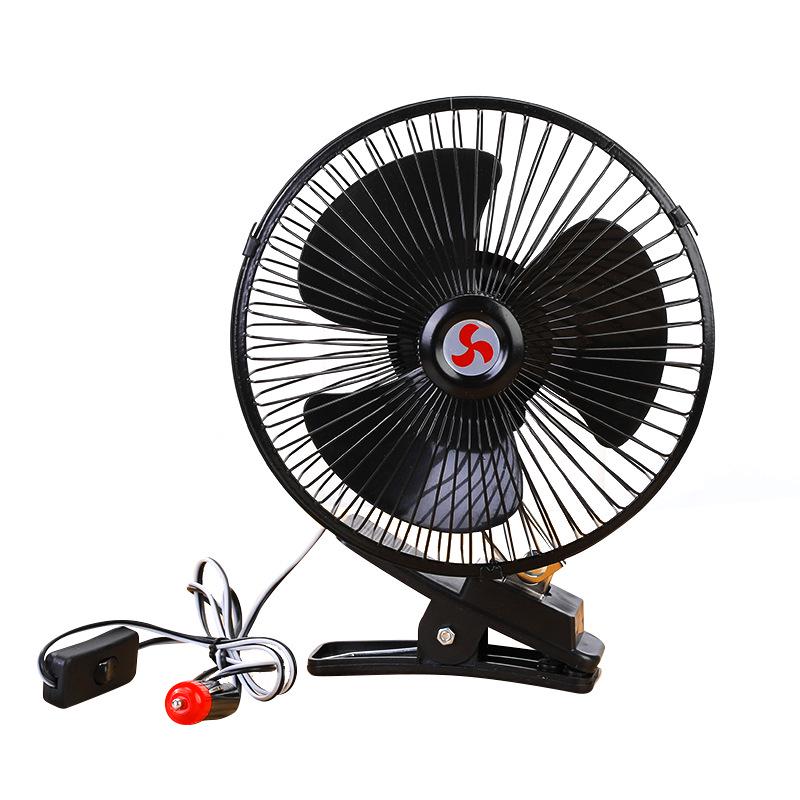 6-12 Inch Oscillating Car Fan with Clip, 12V/24V for Trucks and Cars