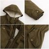 Manteau Parker à Col Capuche Coton Manteau Zippé Mi-Long Saison Hiver Manteau Chaud et Moelleux avec Veste en Coton