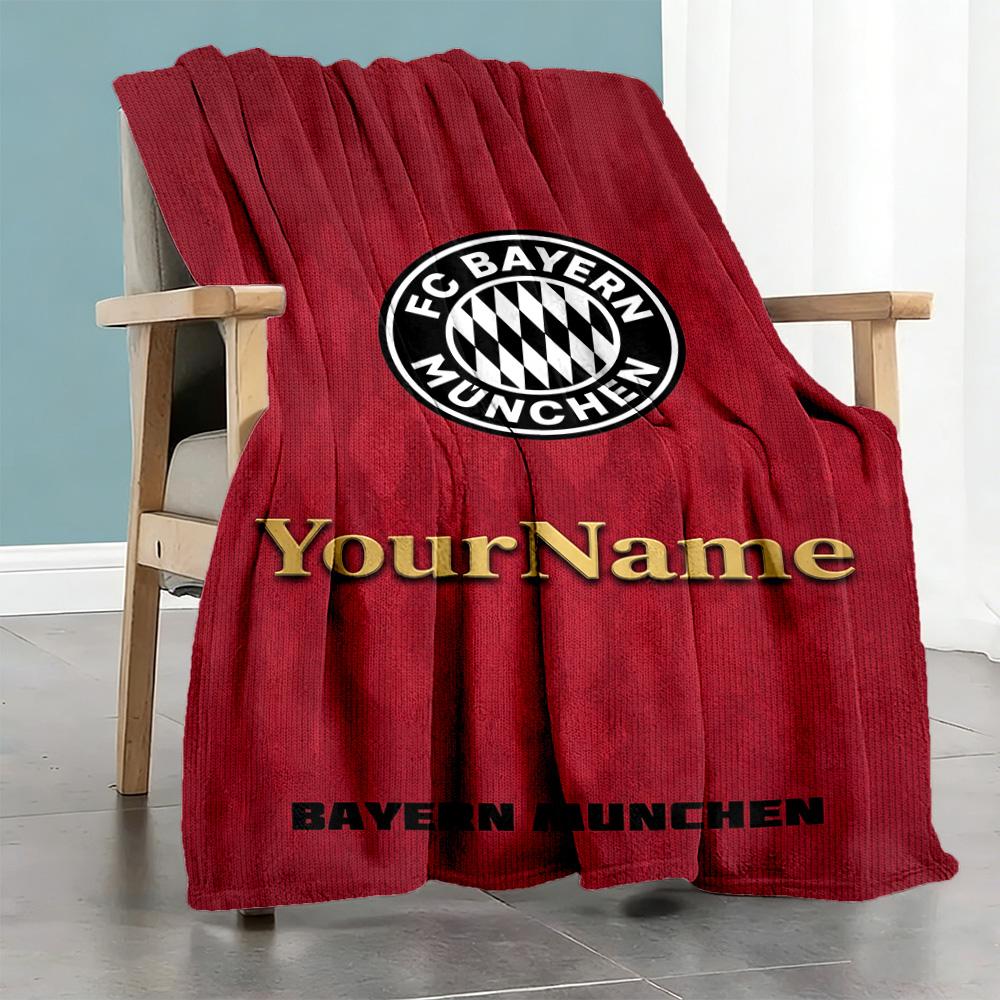 Bayern Munich Customize Your Name Blanket Cozy Customizable Blanket Ultra-Soft Perfect for Living Room Livingroom Office Bedding Ideal for All Seasons