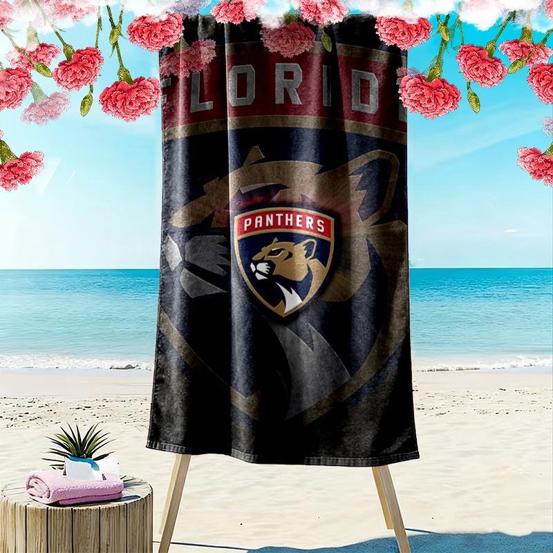 Florida Panthers Print Beach Towel, Large Soft Quick Dry Towel for Beach Camping Swimming