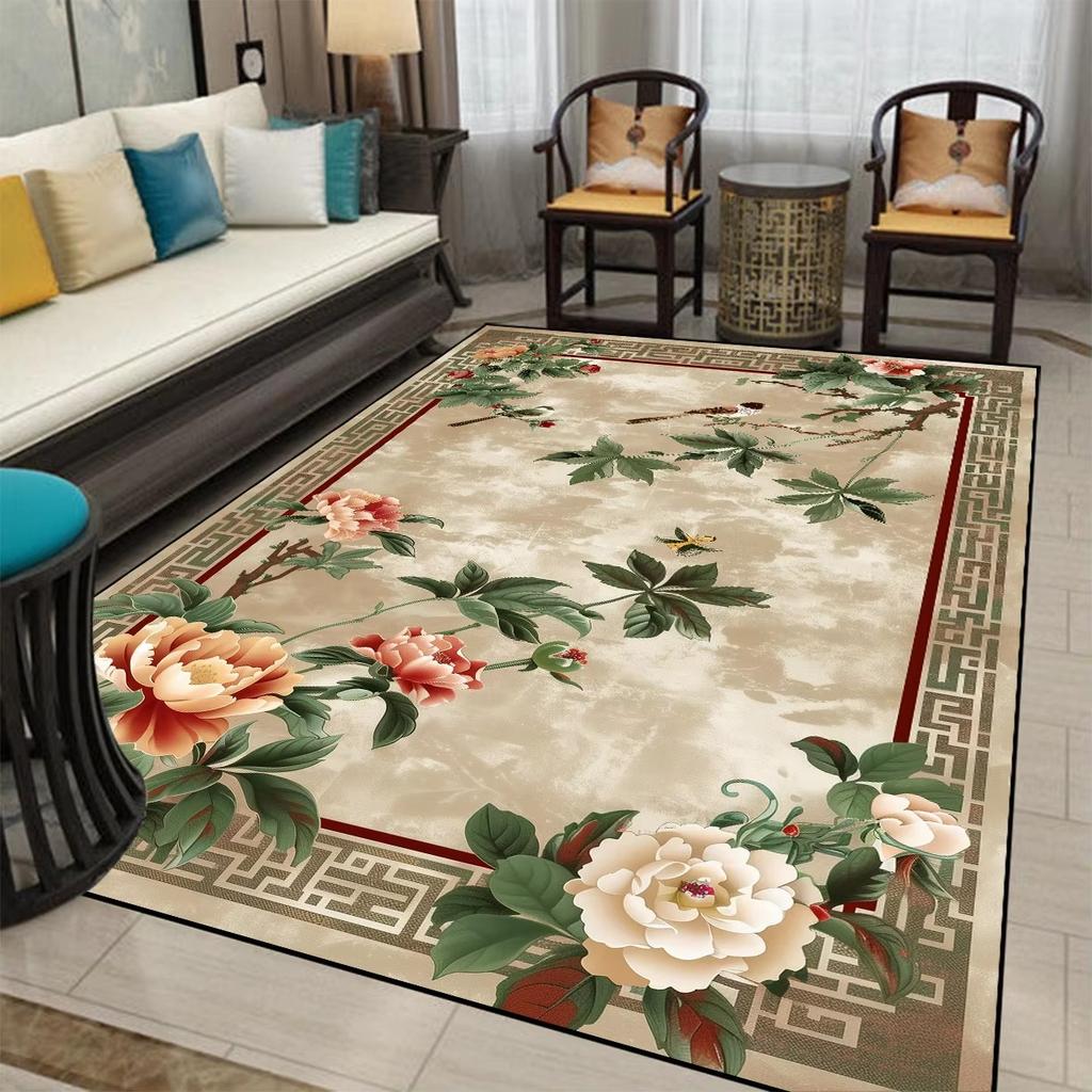 Modern Chinese Living Room Carpet Decoration Bedroom Deluxe Anti Slip Floor Mats Washable Large Area Rug Entrance Door Mat