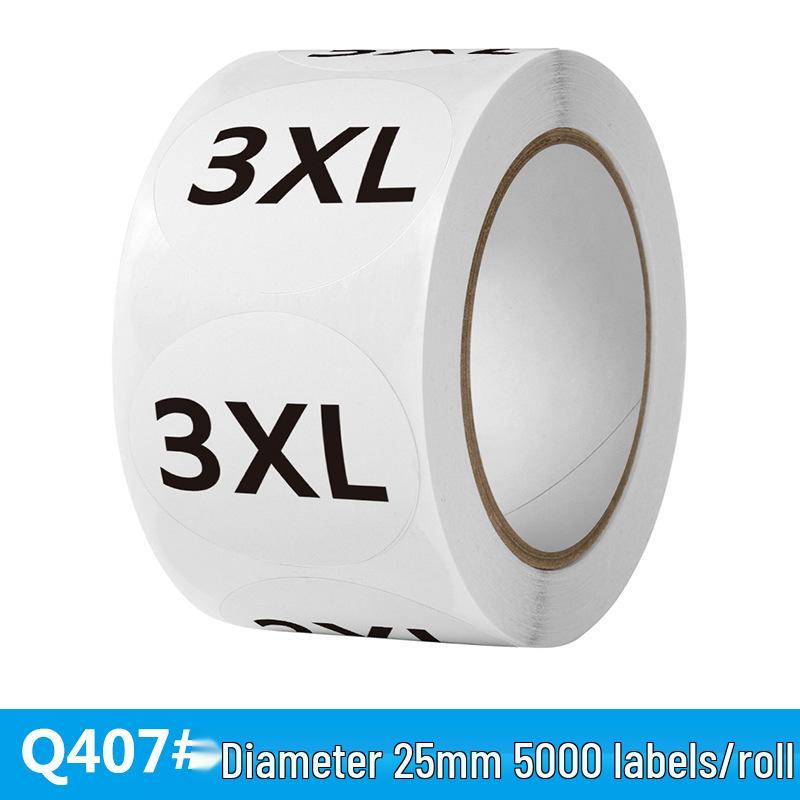 Self-Adhesive English Size Label Stickers for Clothing and Hats (S-3XL)