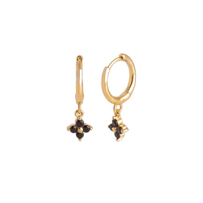 CRMYA Vintage Piercing Ear CZ Zircon Cross Earring Gold Silver Filled Drop Earrings For Women Hoop Earings Jewelry Wholesale