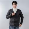 Men's down solid color new men's V-neck crew neck down liner down jacket large size jacket