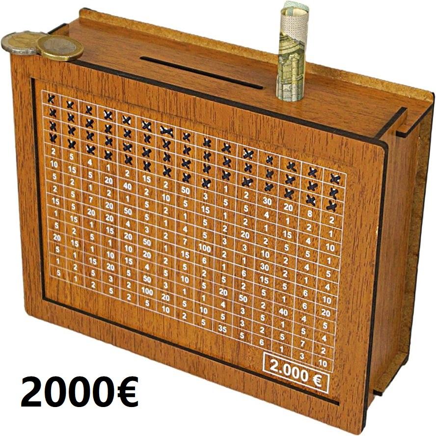 Saving Box 10000 Piggy Banks To Save10000 Euros Money Vault Children's Purse Deposit with Counter Eur Wooden Box