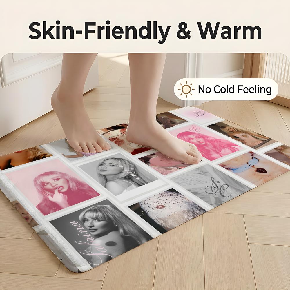 Floor Mat Soft Flannel Rug Non Slip Absorbent Mat for Bathroom Bedroom Home Decor S Sabrina Carpenter