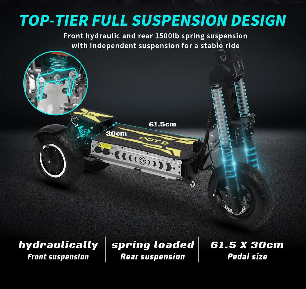 OOTD T30 E-koloběžka 3200W Dvojitý motor 60V 31,2Ah Hydraulická brzda Elektrická koloběžka 13" Terénní pneumatika Hydraulické odpružení EScooters