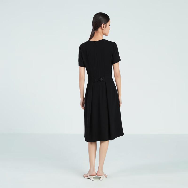 OVVOVV Women's Vintage Square Neck Little Black Dress