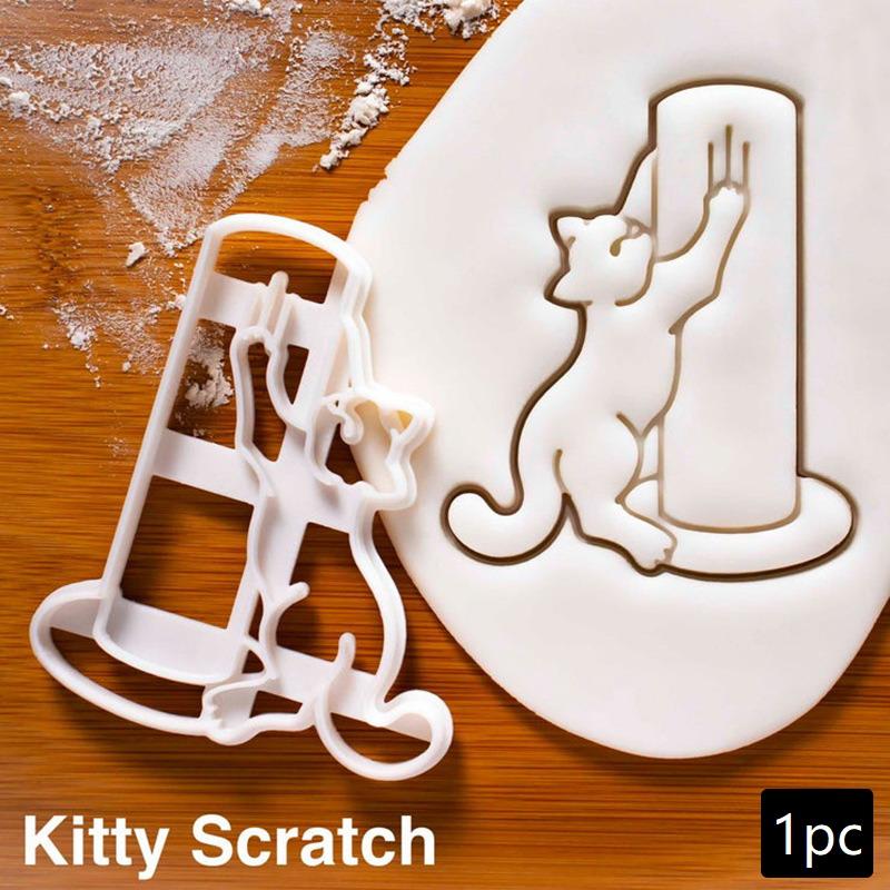 New Diy Animal Creative Tooth Shape Cookie Cutters Mold Cute Cat Biscuit Mold For Children Bakeware Cookie Stamp Baking Tools