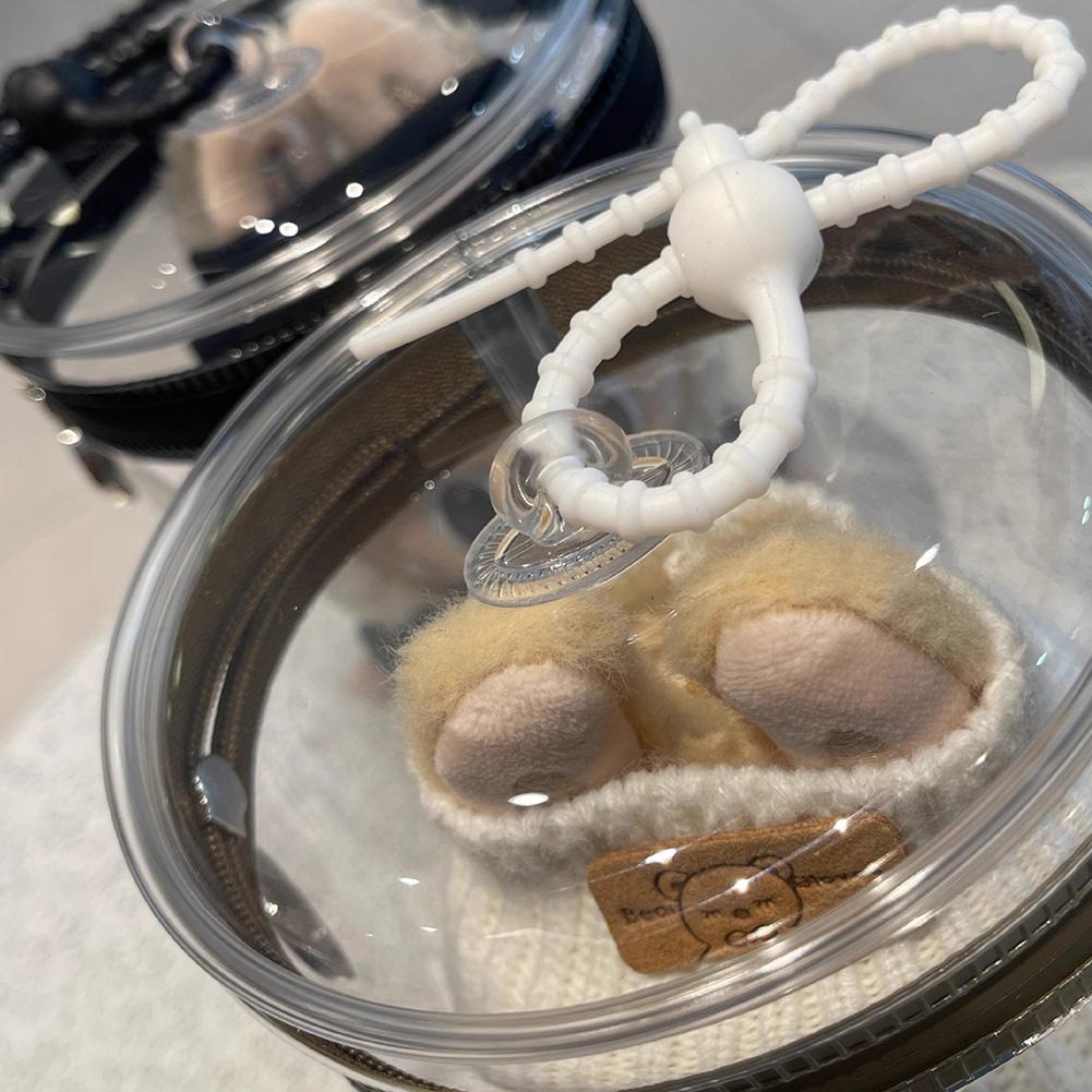 Pro 17cm Labubu V1/V2/V3 Průhledný válcovitý úložný vak na panenky Přenosný prachotěsný organizér pro plyšové panenky