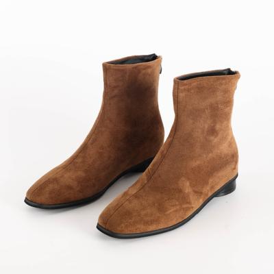 Suede Women Snow Ankle Boots Square Toe Low Heels Shoes Winter 2025 Trend New Party Designer Chelsea Fashion Cozy Botas Mujer