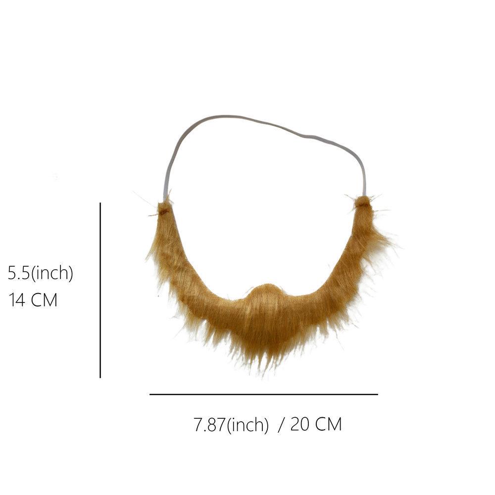 

Realistic Fake Beard for Festival: Black Chin, Full Pirate & Mexican Styles Paper Card: Chin and Full Beard коричневый