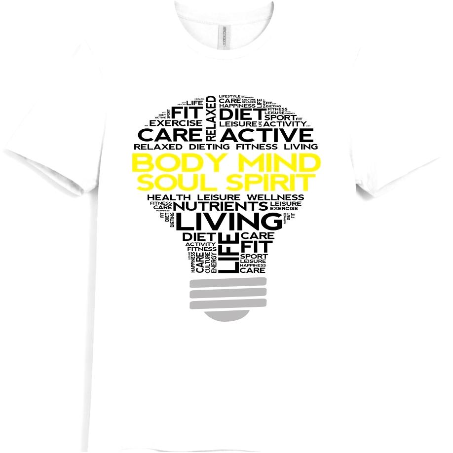 Mind Body Spirit T Shirt Yoga Meditation Fitness Wellness Graphic Tee