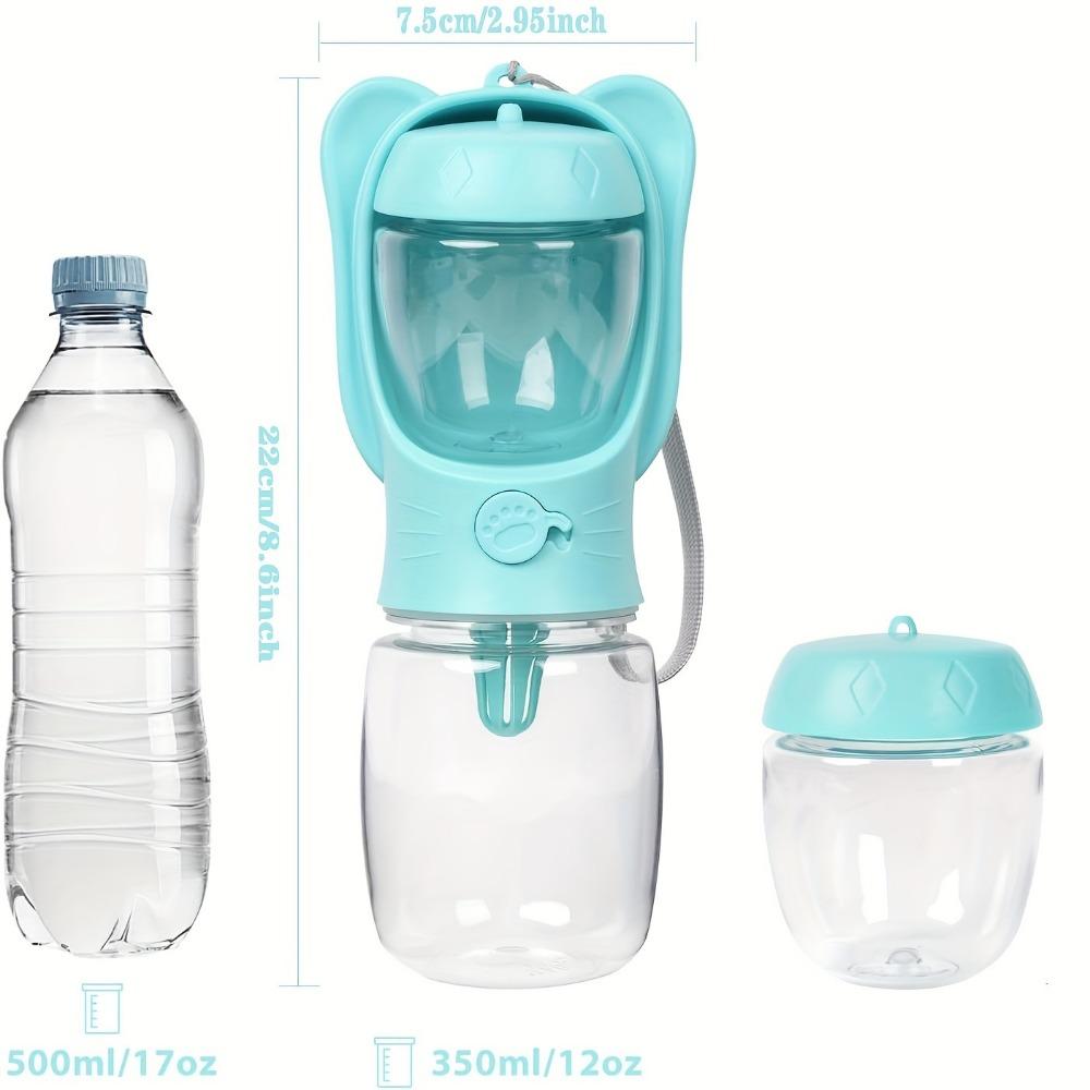 2In1 350Ml Portable Durable Food Grade Material Dog Cat Pet Water Leakproof Cup Bottle With Food Dispenser Suitable For Hiking And Travel Decor