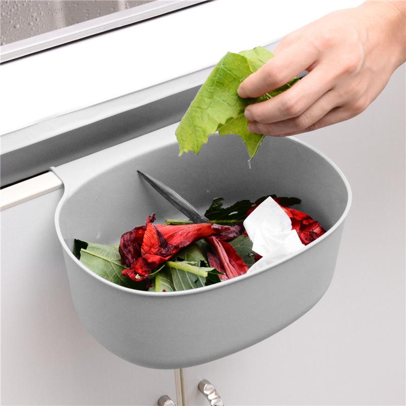 Kitchen cabinet door hanging food waste trash can trash basket, household storage box peel confetti sorting trash basket