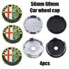 4pcs 56mm 60mm alfa romeo 3D Car emblem Wheel Center Hub auto Rim refit dust-proof badge covers cap styling accessories fw6