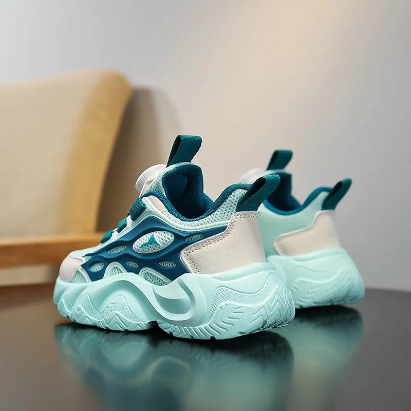 2024 Children's Fashionable Sports Shoes Boys' Outdoor Breathable Basketball Shoes Children's ightweight Sports Shoes