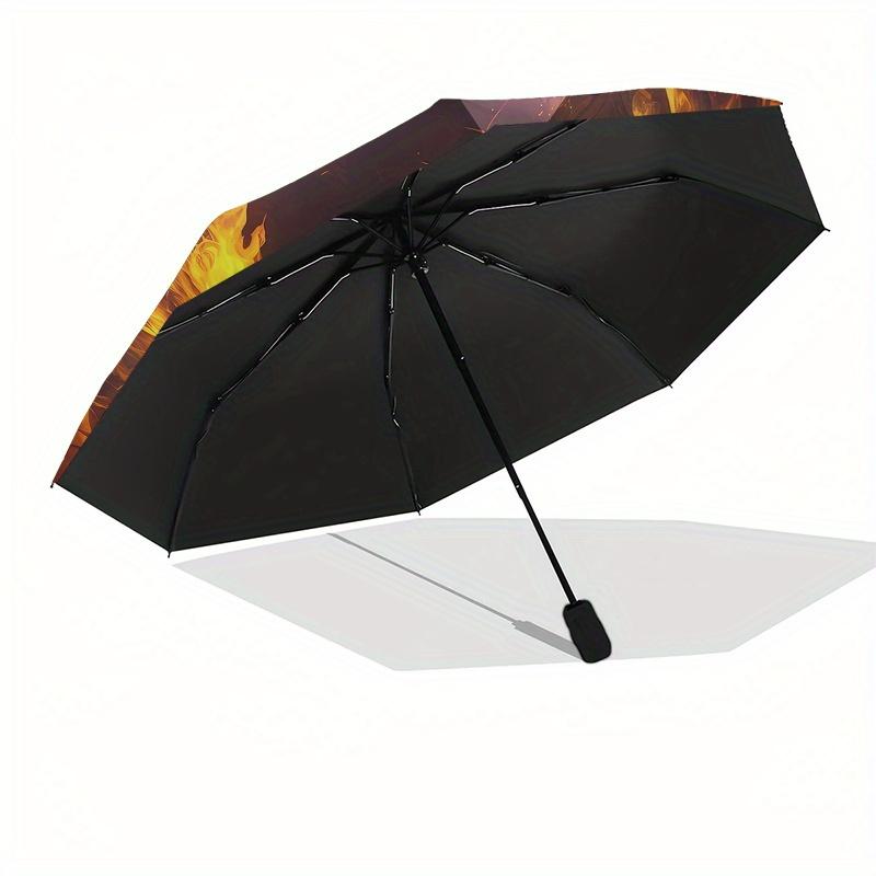 Phoenix, Fire themed Eight rib Automatic Folding umbrella Is Suitable for Both Men and Women, Making It A Perfect Christmas and Valentine's