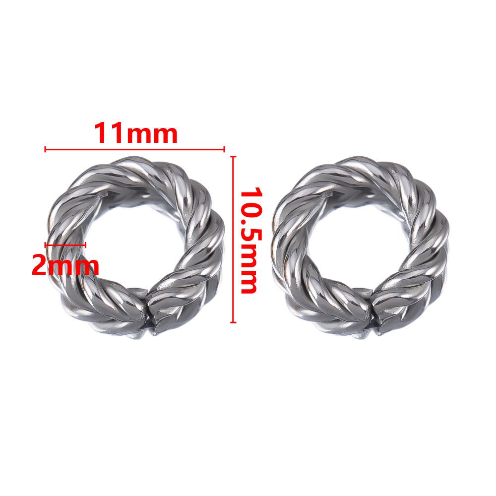 10pcs 20pcs Stainless Steel Oval Charms Geometric Connectors Jewelry Making Necklace Bracelets Twist Open Connection Jump Rings