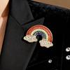 Korean Style Rainbow Cloud Brooch Inlaid Colorful Rhinestone Lapel Pin For Women Clothing Bag Diy Decoration Jewelry Accessories