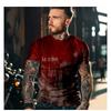 Summer Vintage Bloody Print T-shirt Men's Fashion Casual Short Sleeve Round Neck Oversize O-Neck Men's Tops Clothing Size XS-6XL