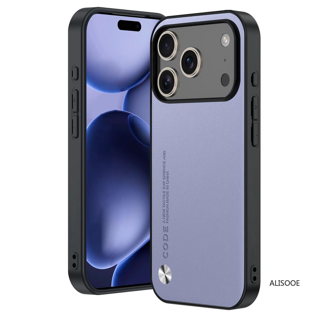 Leather Funda for iPhone 17 Pro Max 15 16 17Pro Case Luxury Fiber Texture PU-Leather Protection Capa for iPhone 17 Cover