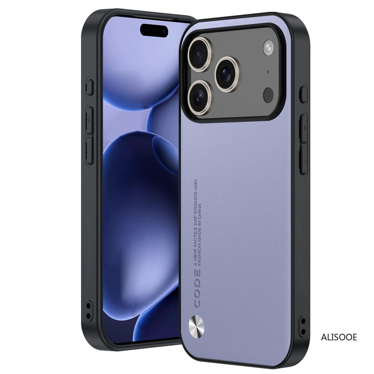 

Кожаный чехол-фунда для iPhone 17 Pro Max 15 16 17Pro Роскошный чехол из ПУ-кожи с текстурой волокна Защитная Capa для iPhone 17 Чехол for iPhone 17Pro Max светло-фиолетовый