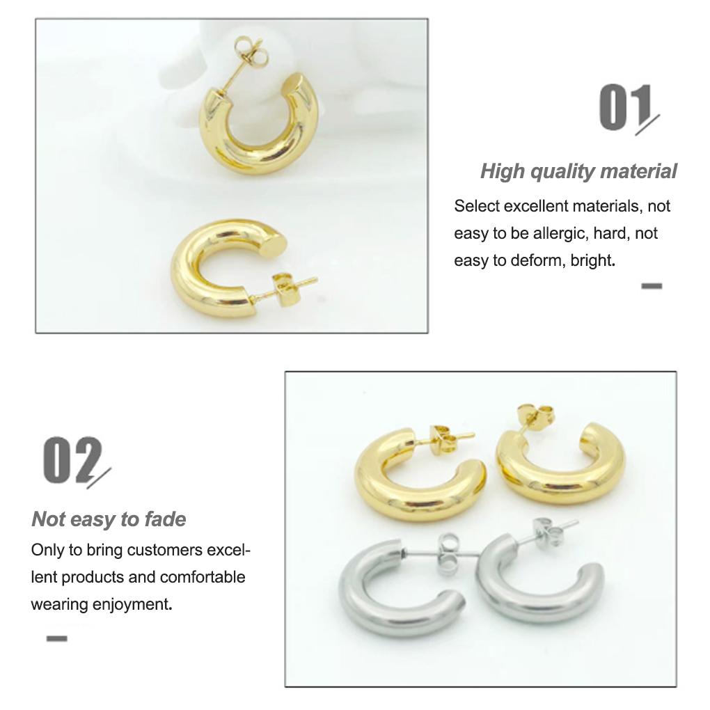 Women Earrings Decorations Exquisite Jewelry Ornament Simple Style Stainless Steel Ladies Piercing Ear Hoops Ears Studs