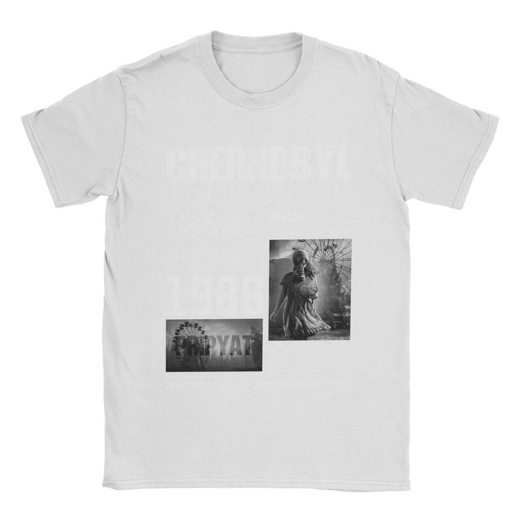 T-Shirt Tschernobyl Herren Baumwolle Lustiges T-Shirt O-Ausschnitt T-Shirts Kurzarm Kleidung Übergröße