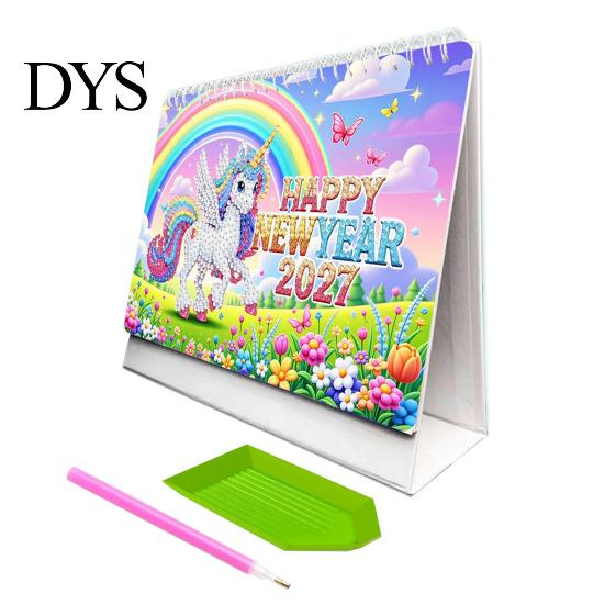 Practical Tabletop Planner Diamond Art Desk Calendar Kit, 2027 Craft 12 Monthly Desktop Organizer from Jan To Dec, DIY for Home Office Decor Kit